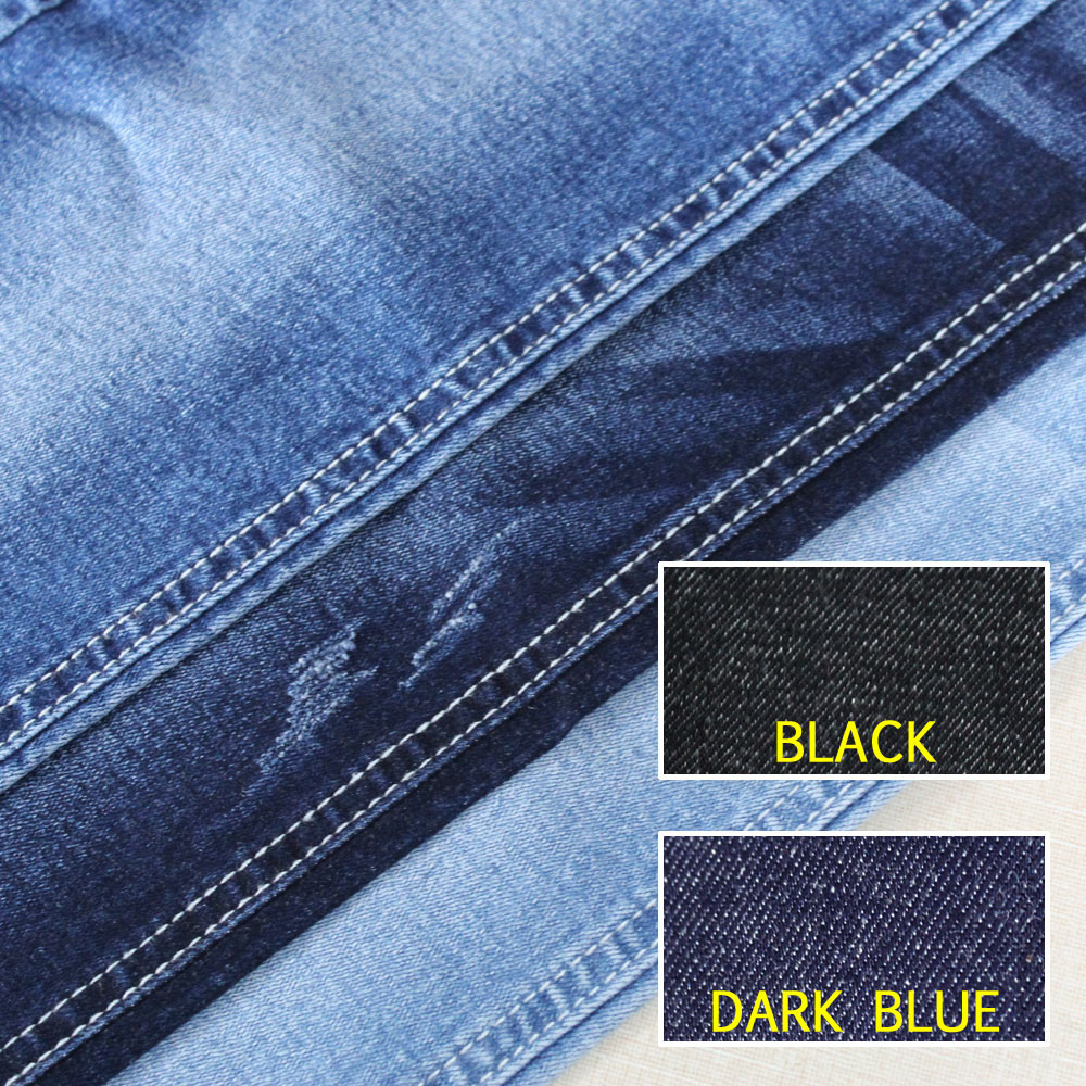 Super stretch indigo cotton poly spandex denim jeans fabric 8662-1