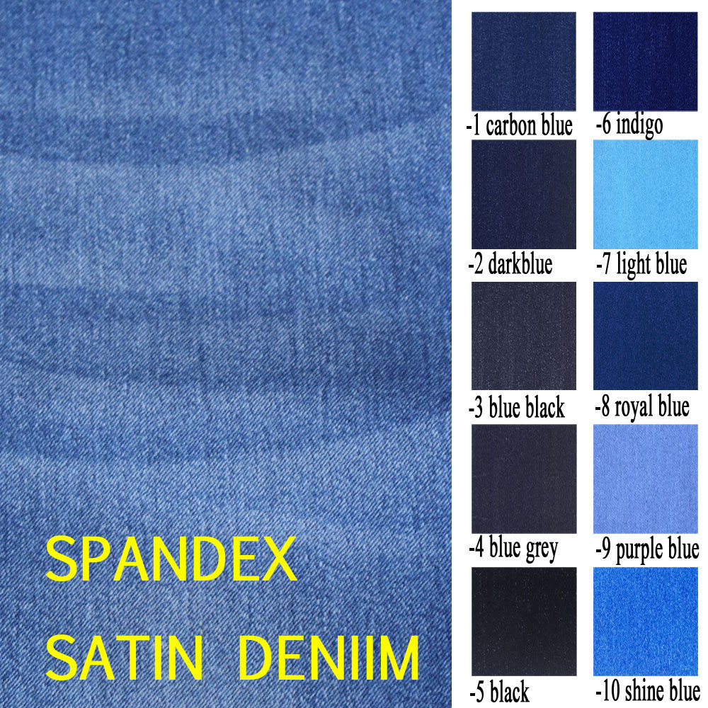 Hot sale satin denim fabric with different color 2113