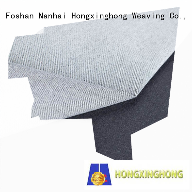 Hongxinghong poly denim cloth material factory price for pants