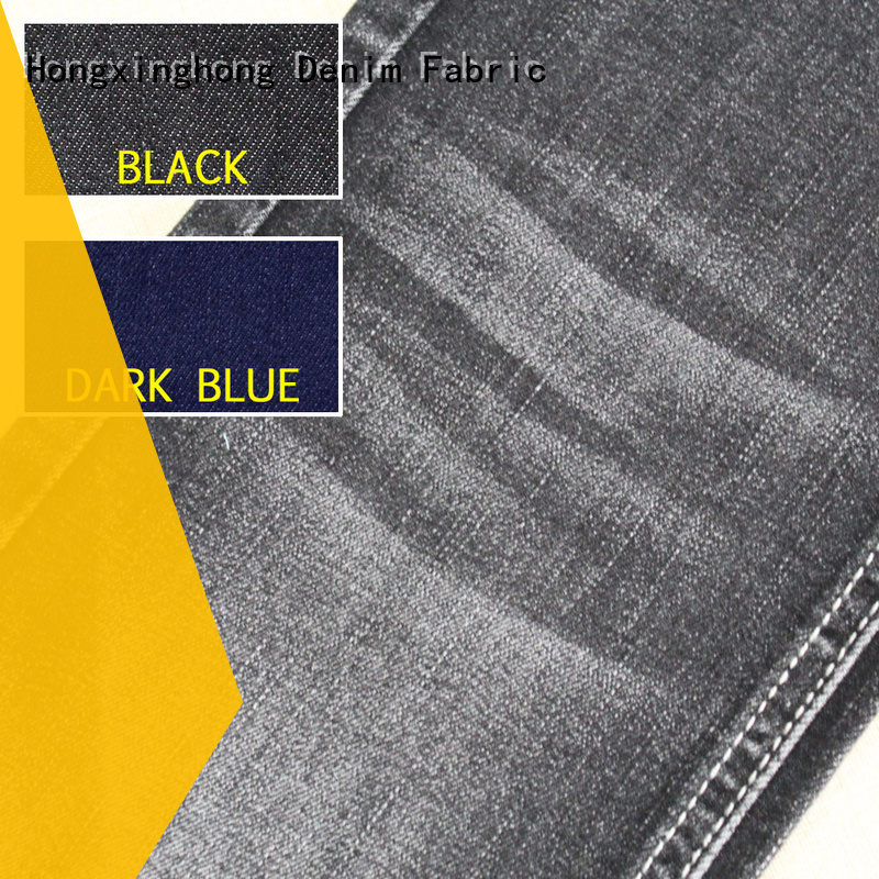 Hongxinghong competitive price black denim material 100% cotton for clothing