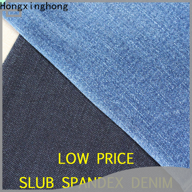 Hongxinghong blue denim fabric grab now for jeans