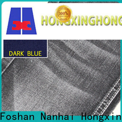 Hongxinghong durable denim jeans fabric types 100% cotton for clothing