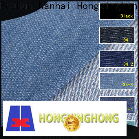 Hongxinghong cotton polyester denim fabric 100% cotton for quick fashion brand