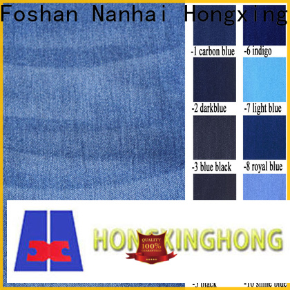 Hongxinghong black stretch denim fabric 100% cotton for shirt