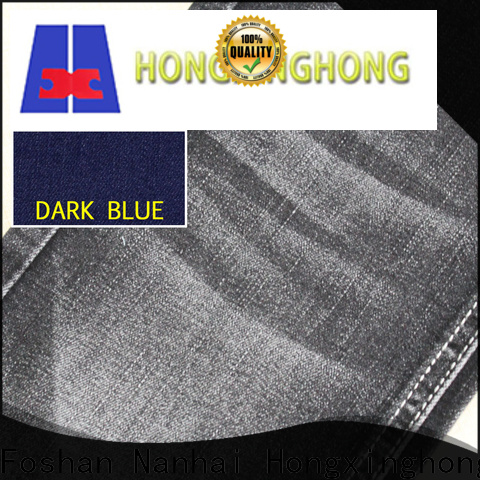 Hongxinghong denim jeans fabric types bulk production for trousers